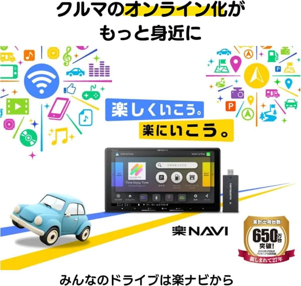 楽ナビ 7インチ カーナビ AVIC-RZ522 フルセグ Bluetooth HDMI 無料地図更新