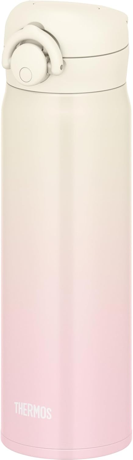 真空断熱水筒 500ml アイボリーピンク 軽量 ワンタッチオープン ステンレス製