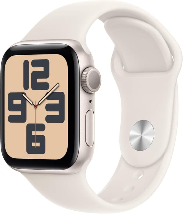 Apple Watch SE (第2世代) スターライトアルミケース・スポーツバンド - GPSモデル、フィットネストラッカー付きスマートウォッチ