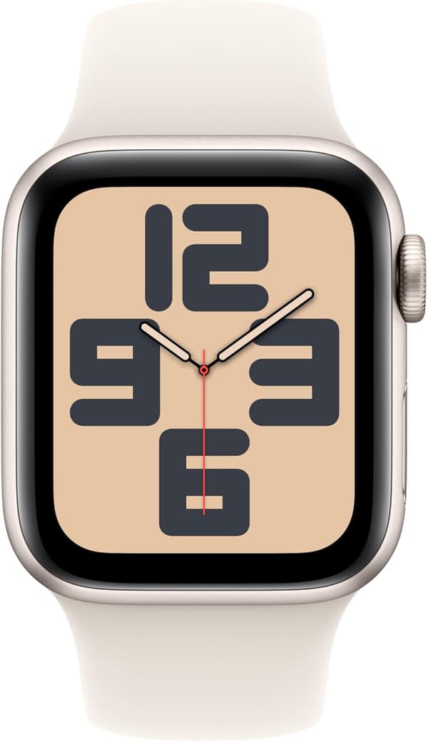 Apple Watch SE (第2世代) スターライトアルミケース・スポーツバンド - GPSモデル、フィットネストラッカー付きスマートウォッチ