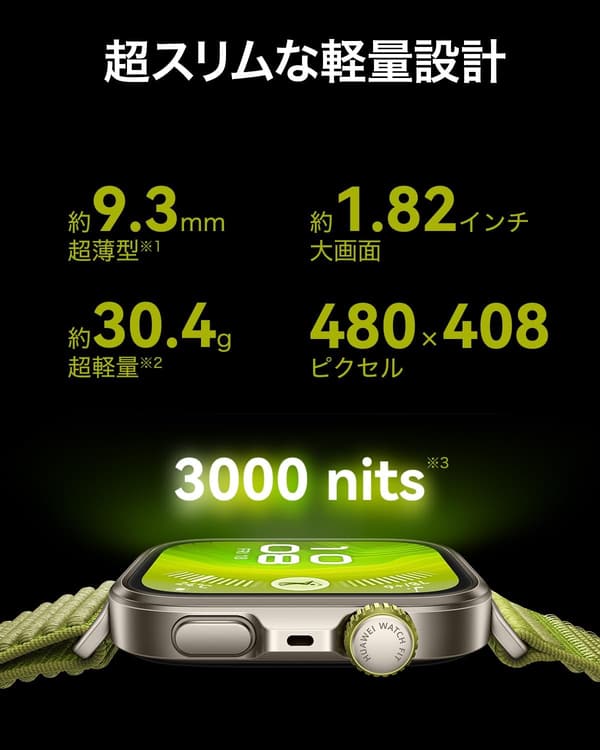 HUAWEI WATCH FIT 4 Pro 薄型軽量スマートウォッチ ゴルフ機能搭載 10日間バッテリー ブラック