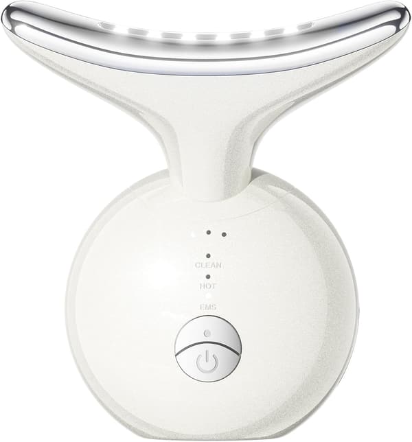 多機能美顔器 EMSリフトケア 7色光エステ USB充電式 ホワイト 男女兼用