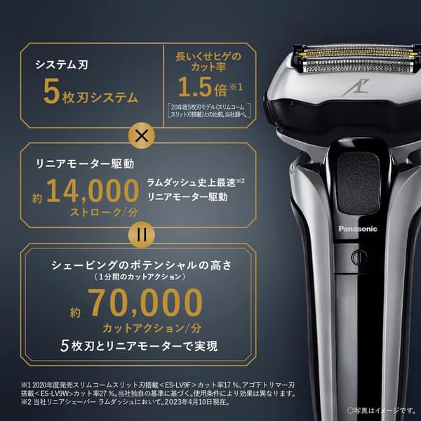 パナソニック ラムダッシュPRO メンズシェーバー 5枚刃 全自動洗浄・充電器付き シルバー