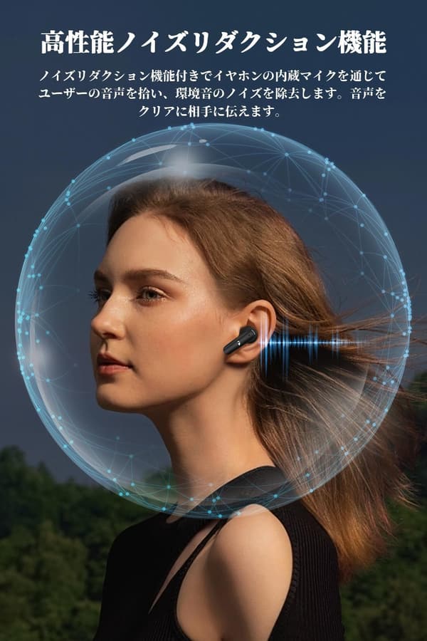 ワイヤレスイヤホン Nakamichi Bluetooth 5.3 ENCノイズリダクション 最大35時間再生