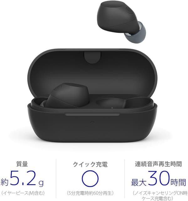 ソニー WF-C710N ブラック ワイヤレスイヤホン 高性能ノイズキャンセリング Bluetooth IPX4防滴 軽量 コンパクト