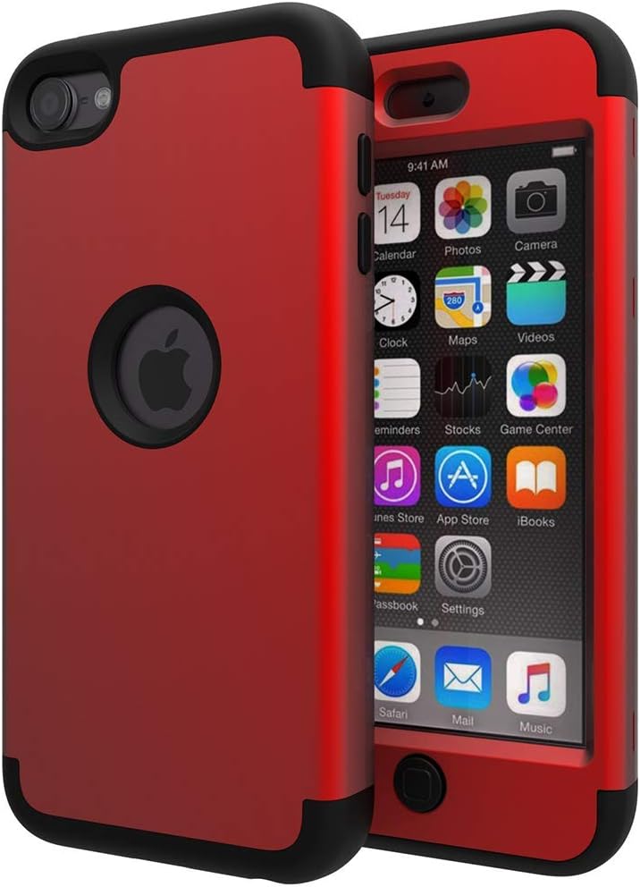 iPod Touch 7/6/5用 軽量シリコンカバー 擦り傷防止 薄型 防衝撃 レッド