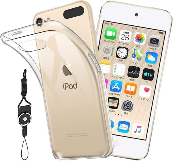 iPod Touch 7/6/5用 薄型クリア防水TPUケース 全面保護カバー（ストラップ付）