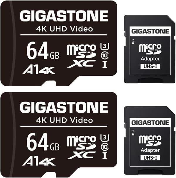 64GB マイクロSDカード 2個セット (SDアダプタ付) U3 C10 90MB/S 4K Ultra HD対応