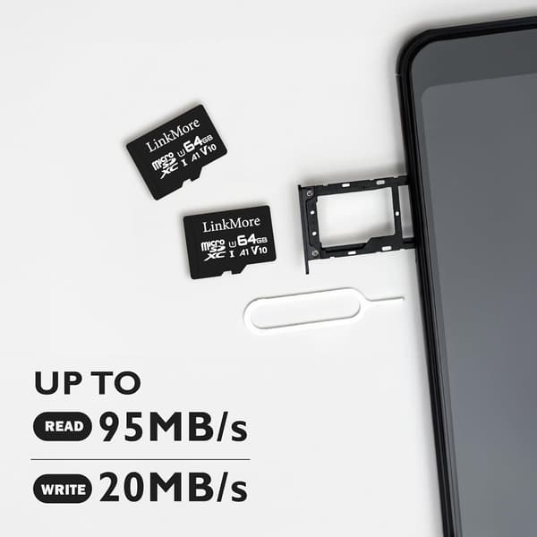 64GB U1/A1/V10 MicroSDXCカード SDアダプター付 読込最大95MB/s