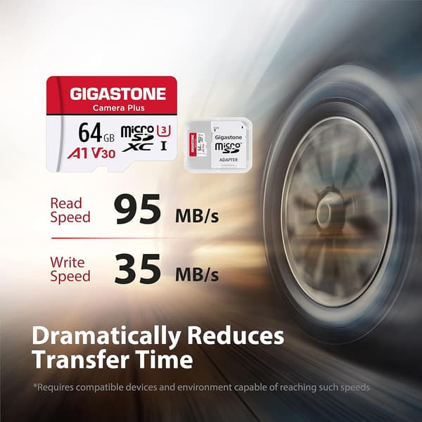 Gigastone 64GBマイクロSDカード2個セット SDアダプタ＆収納ケース付き UHS-I Class10 Full HD対応
