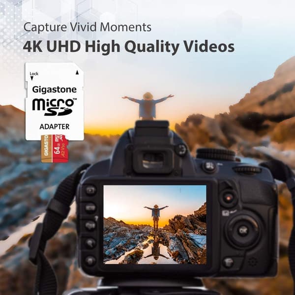 Gigastone 64GB マイクロSDカード A2 V30 5個セット・SDアダプタ付き・UHD 4K動作確認済・95MB/s