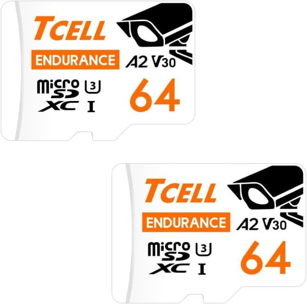 64GB microSDXC メモリカード 2個セット 防犯カメラ用 - A2、UHS-I U3、V30、4K対応、アダプター付き