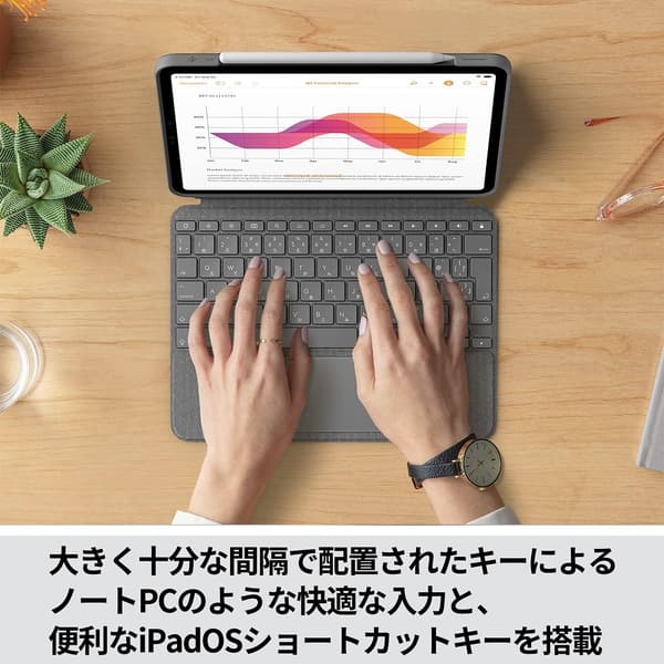 iPad Air 10.9インチ 第4・5世代対応 トラックパッド付きキーボードケース Combo Touch 日本語キーボード オックスフォードグレー