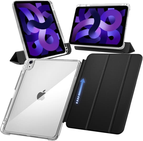 iPad Air 11インチ（第5/4世代）対応 軽量耐衝撃ケース ペン収納可 リッチブラック