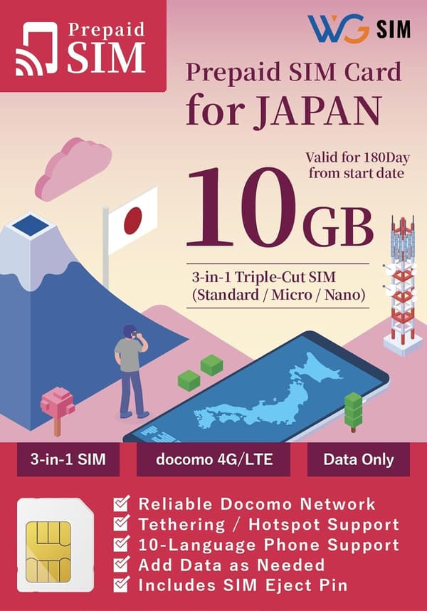 【データ通信専用 10GB プリペイドSIMカード 180日用 日本国内用】