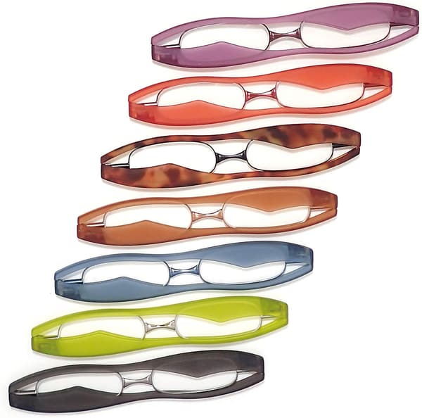 折りたたみ老眼鏡セット 軽量超薄型 東レ トレシー クリーニングクロス付き (グレー, 度数+1.50)