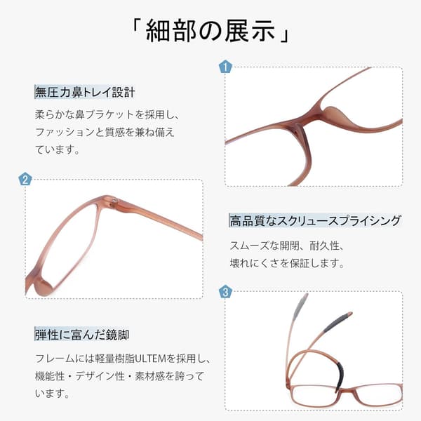 母の日・父の日ギフト 超軽量TRフレーム老眼鏡 ブルーライトカット メンズ・レディース用 おしゃれ コンパクト