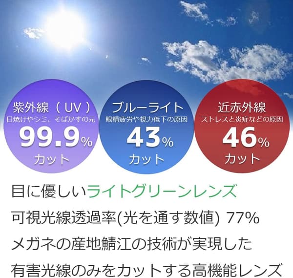 老眼鏡 メンズ ブルーライトカット 鯖江製レンズ おしゃれ RD2002