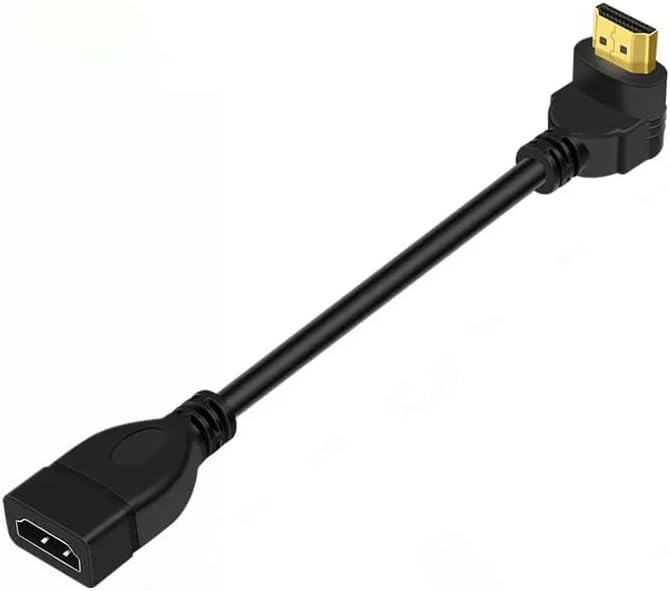 4K対応HDMI延長ケーブル（0.3m、L字型、オス-メス、90度）