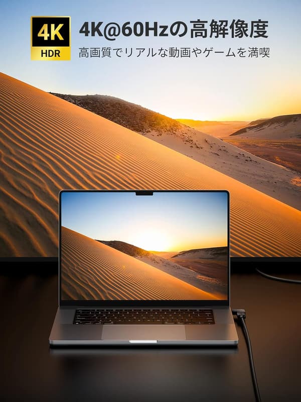 UGREEN HDMI L型変換アダプタ 90度+270度 4K対応 オスtoメス 2個セット
