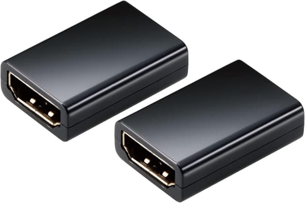HDMI中継アダプタ 4K対応 スリムタイプ 2個入り ブラック