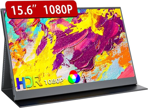ポータブルモニター 15.6インチ IPS液晶 薄型 軽量 USB Type-C ミニHDMI対応 仕事・ゲーム向け