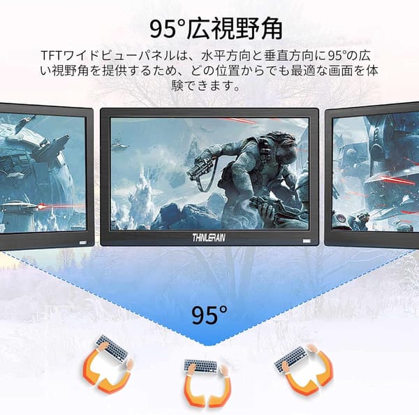 13.3インチHDMI対応小型液晶モニター - VESAマウント・スピーカー内蔵