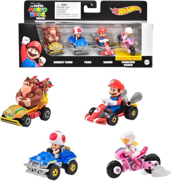 マリオカート4パック - ホットウィール ザ・スーパーマリオブラザーズ・ムービー【3歳以上】