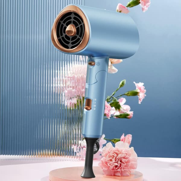 美容師監修 大風量ヘアドライヤー 速乾 マイナスイオン 折り畳み収納 1500W ブルー