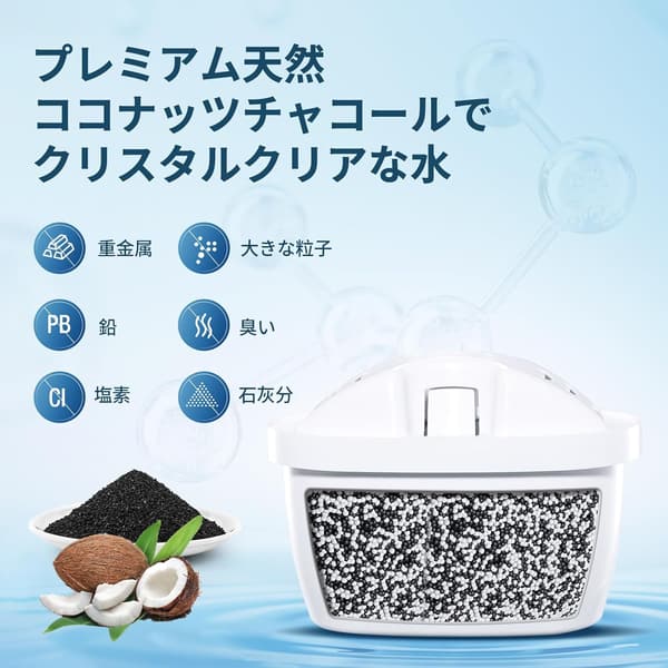 【BRITA MAXTRA対応】高性能ココナッツ活性炭フィルター 6個セット