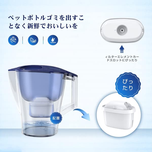 浄水ポット用交換カートリッジ 高除去樹脂 日本仕様 8個セット