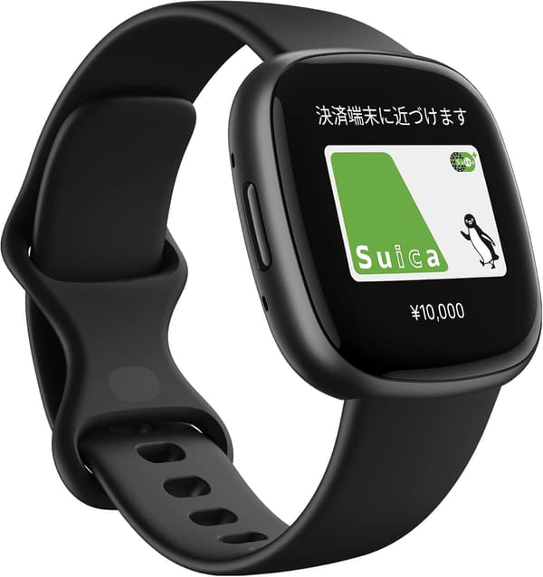 Fitbit Versa 4 スマートウォッチ ブラック | Suica対応・GPS・Alexa搭載・長持ちバッテリー [日本正規品]