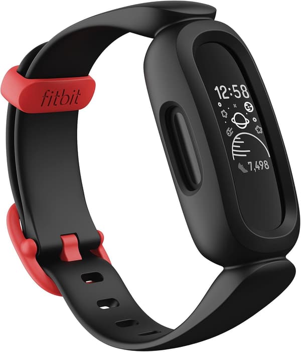 子供向けフィットネストラッカー Fitbit Ace 3 ブラック・スポーツレッド 日本正規品 最大8日間バッテリー・睡眠計測