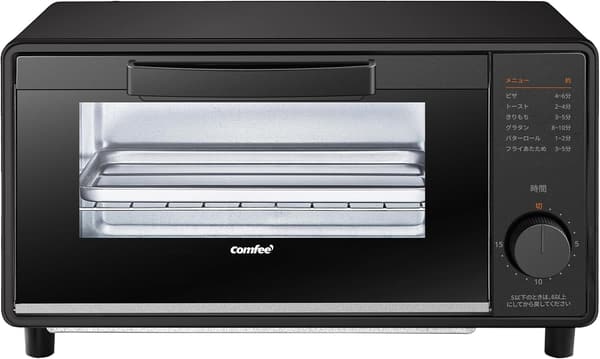 COMFEE' 1000W 2枚焼きオーブン・トースター ブラック CF-MD081-BK