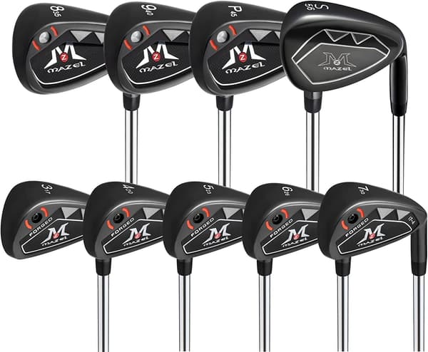 9本セット メンズ右用 MAZEL (マゼル) FORGED スチールシャフト ゴルフクラブアイアンセット