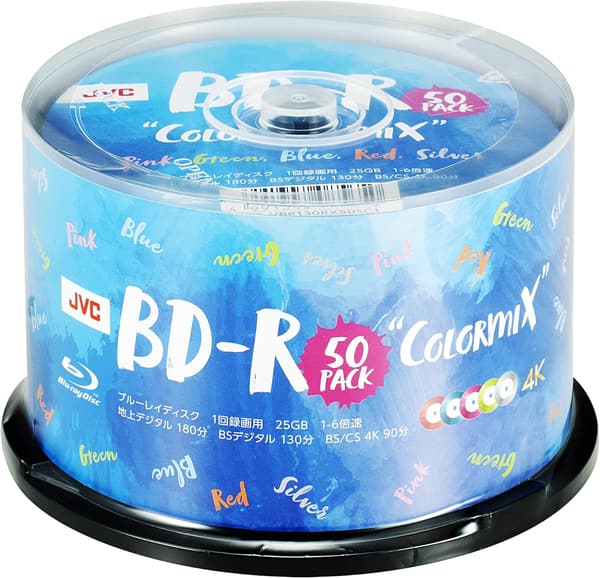 JVCケンウッド 25GB ブルーレイディスク BD-R 50枚セット ツートンカラー