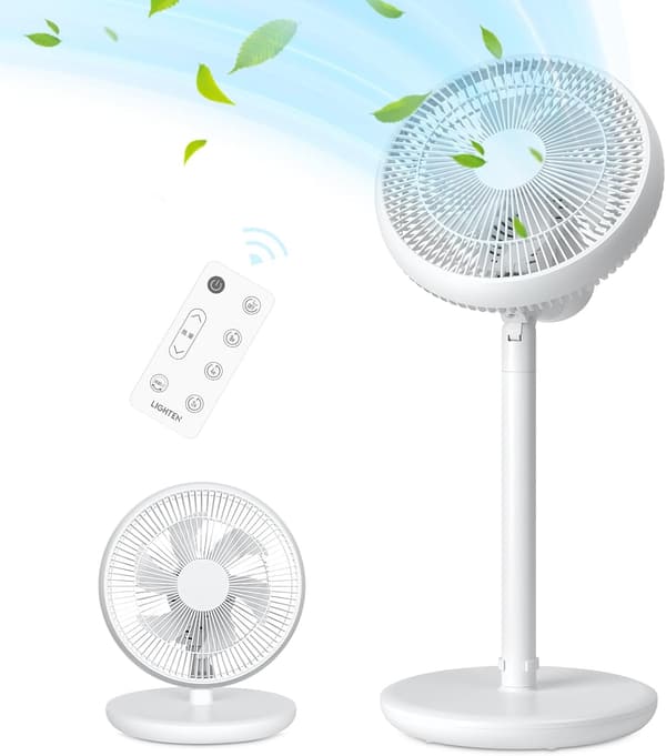 リモコン付き DCモーター リビング扇風機 サーキュレーター 12段階風量 お手入れ簡単 静音モデル (ホワイト)