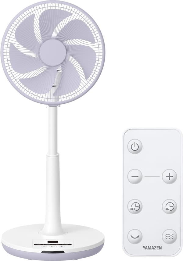 リモコン付き静音DCモーター扇風機 左右自動首振り 12段階風量調節 ホワイトグレー YLX-AED30(WH)