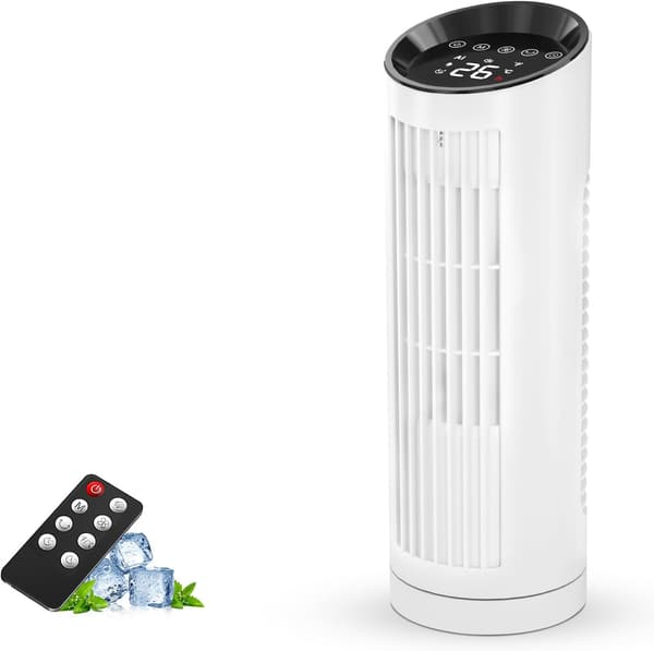 2025年夏新型 AI自動風 DCモーター搭載 タワーファン 羽根なし 静音 省エネ リモコン付き ホワイト