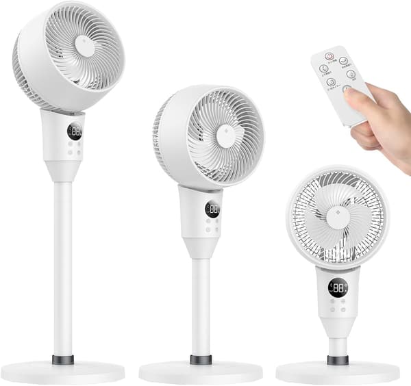 静音リモコン付きサーキュレーター扇風機【省エネ・自動首振り・風量6段階調節】