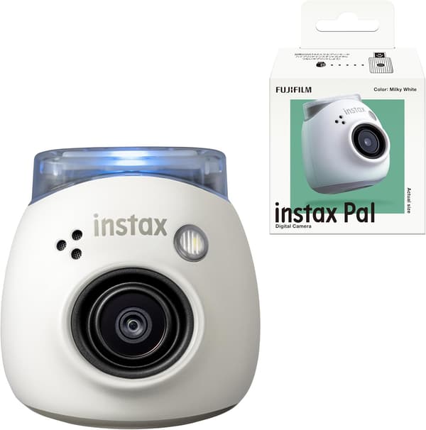 手のひらサイズの広角レンズカメラ チェキ INSTAX Pal ミルキーホワイト