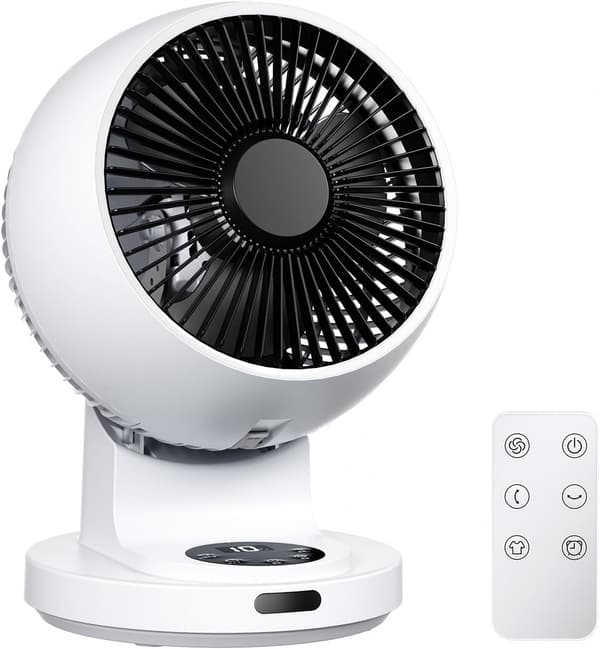 静音サーキュレーター DCモーター搭載【360°首振り・リモコン付き・節電】18畳対応・分解洗浄可能