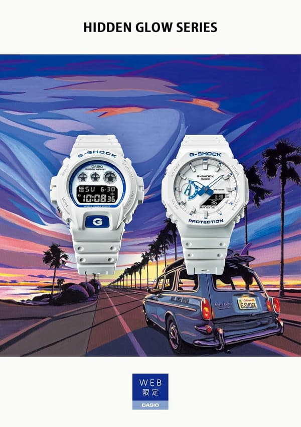 HIDDEN GLOWシリーズ メンズカシオG-SHOCK腕時計 DW-6900HDS-7A1JF ホワイト