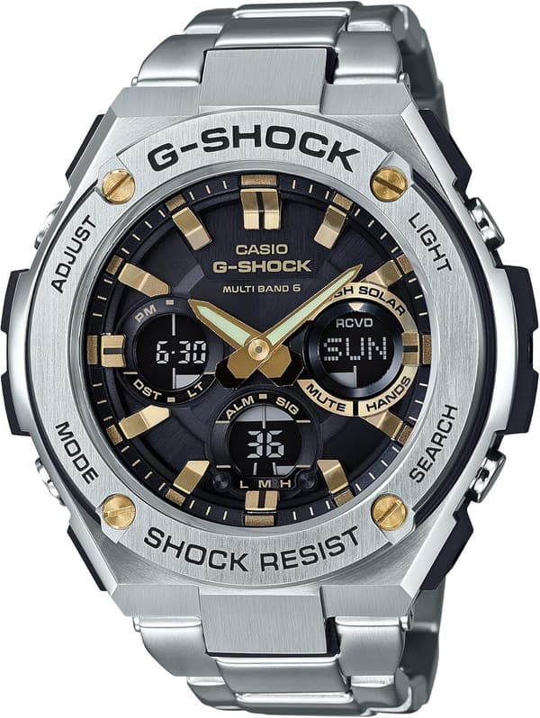 メンズ電波ソーラー腕時計 G-STEEL GST-W110D-1A9JF シルバー【国内正規品】