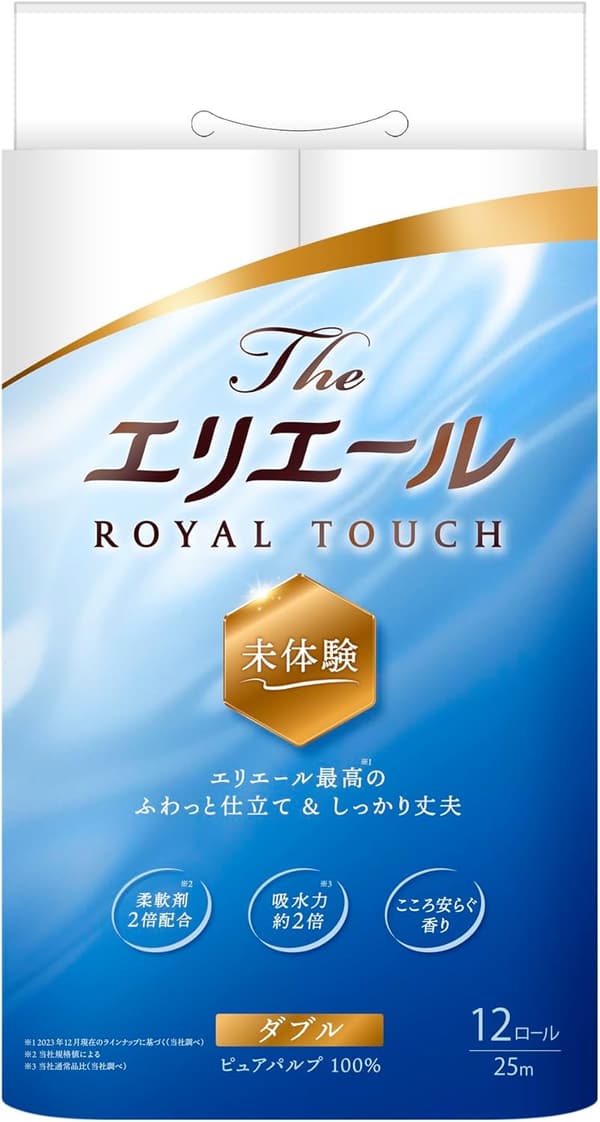 エリエール ダブルトイレットペーパー 25m×12ロール パルプ100％ こころ安らぐ香り