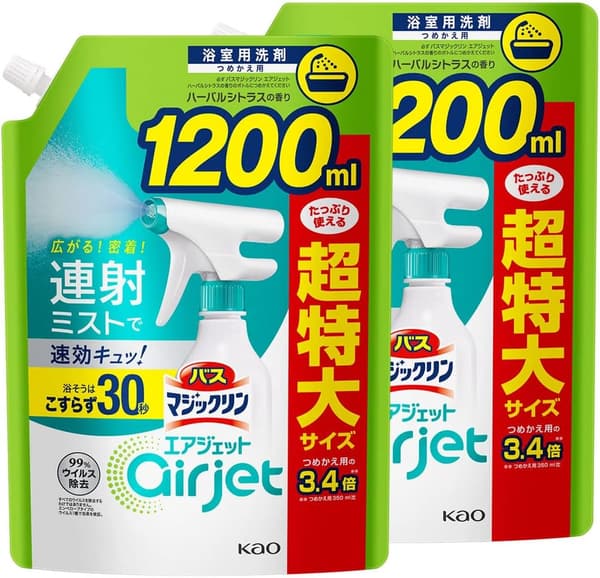 ハーバルシトラス バスマジックリンエアジェット 詰め替え 大容量1200ml×2個