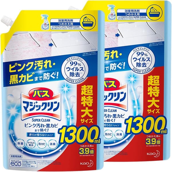 バスマジックリン 風呂用洗剤 詰め替えセット 1300ml×2個