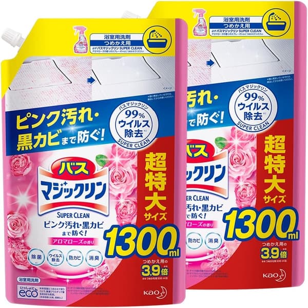 アロマローズ香るバスマジックリン泡立ちスプレー大容量2個セット1300ml