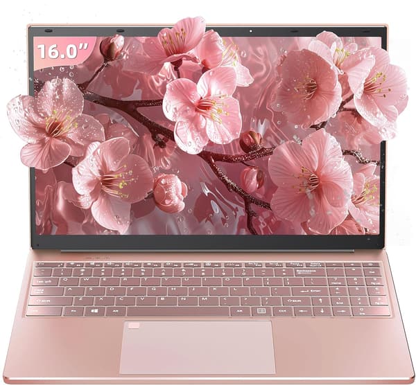 16インチ FHDノートパソコン【Win 11Pro/MS Office 2019搭載】Celeron N5105/16GB/ローズゴールド/Bluetooth5.0/バックライトキーボード付き