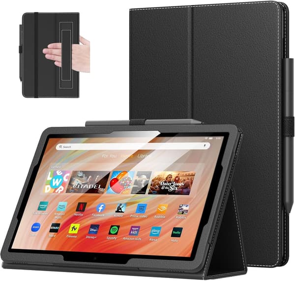 Fire HD 10 第13世代・第11世代専用 薄型軽量スタンドケース ブラック